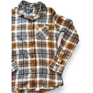 Fox Racing Womens Plaid Moto Flannel Small Brown